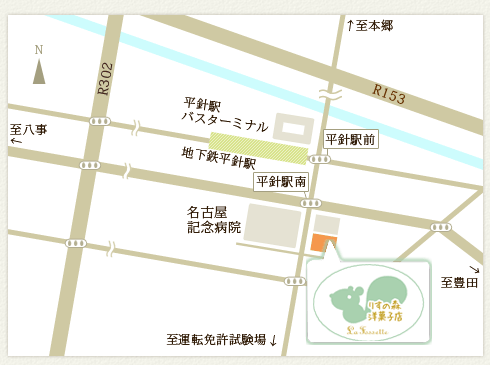 名古屋市天白区平針のスイーツ・ケーキ・洋菓子のお店 ラ・フォセットの地図